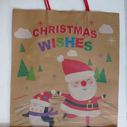 Christmas packaging paper bags used, set of 5