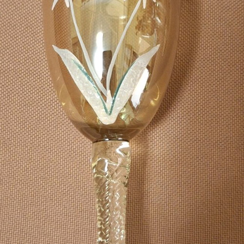 Prewar liqueur wine set yellow cut crystal like new