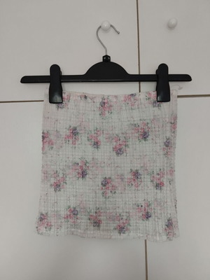 Strapless floral top new, size small, pink multicolor