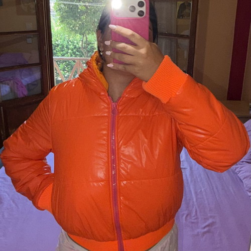 Adidas Stella McCartney puffer jacket medium, like new, orange