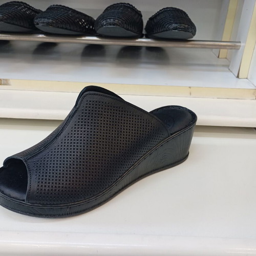 Platform sandals black, genuine leather, soft sole, new