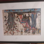 Egyptian papyri used in frame