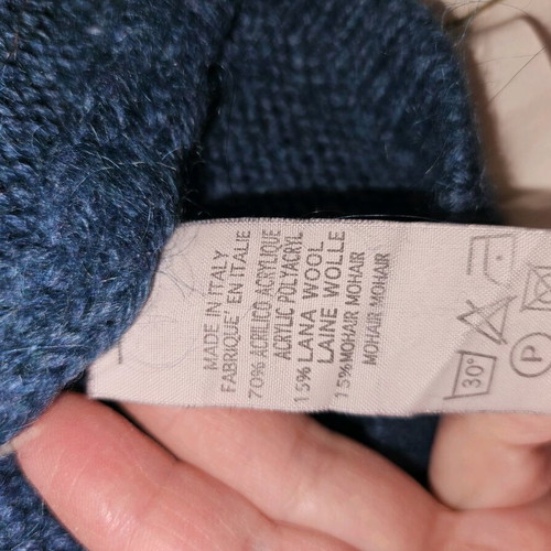 Mohair and wool blouse dress used, size M, blue-green