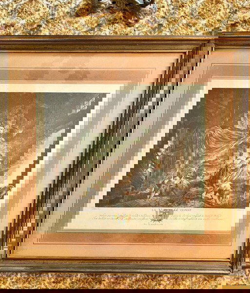 Αυθεντική Λιθογραφία 18ου αι. του Jean Baptiste Claude Chatelain (1710-1771) με θέμα την Κουζίνα