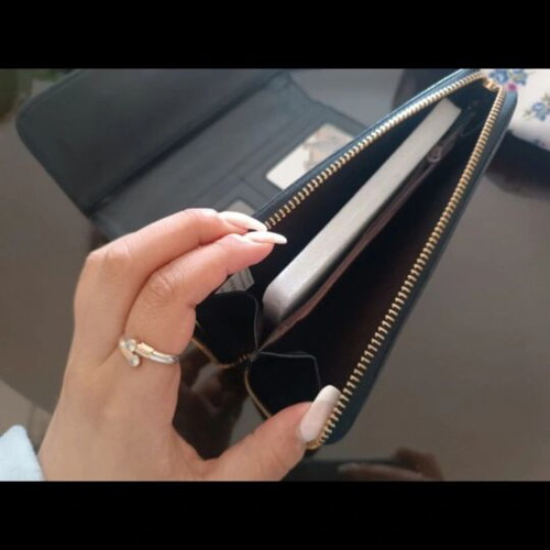 Women's wallet like new, black with gold details