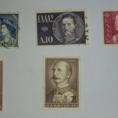 1956 Kings of Greece Stamp Series A used, complete set, sealed