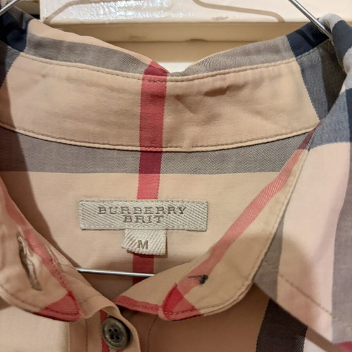 Burberry Brit Nova Check Long-Sleeve Shirt like new, beige and brown