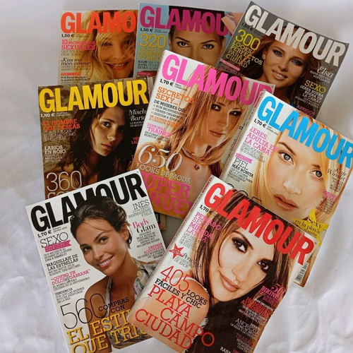 8 Spanish Glamour magazines like new, set issues 21, 22, 24, 25, 29, 30, 32, 36