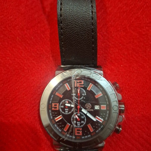 Starking men's watch new, chronograph, leather, waterproof, 48mm