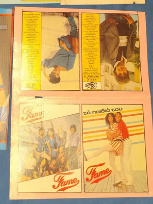 Fame poster used with magazine tribute insert and clippings