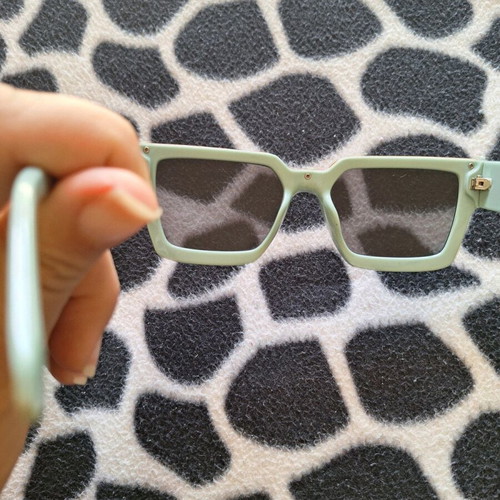 Square turquoise sunglasses with case like new