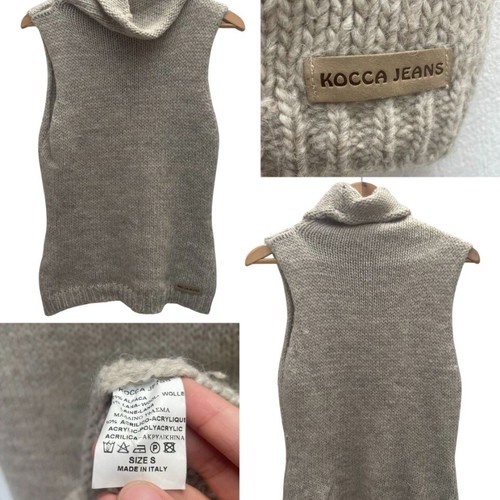 Kocca Jeans Beige Cowl Neck Knit Vest Top used, size M