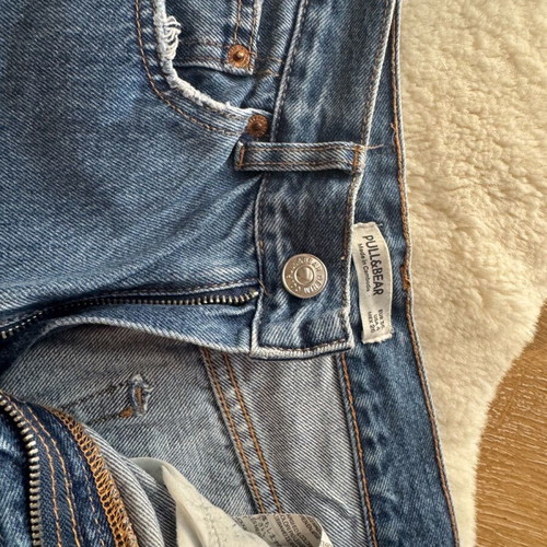 Pull&Bear blue slim boyfriend jeans with rips, size 34 used