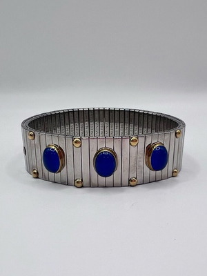 Nomination bracelet like new with lapis and 18k gold accents