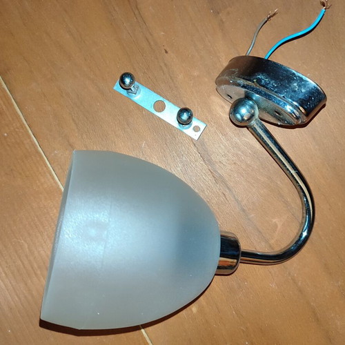 Wall light chrome with white matte glass 20cm, like new