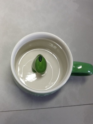Ceramic mug with dinosaur inside like new