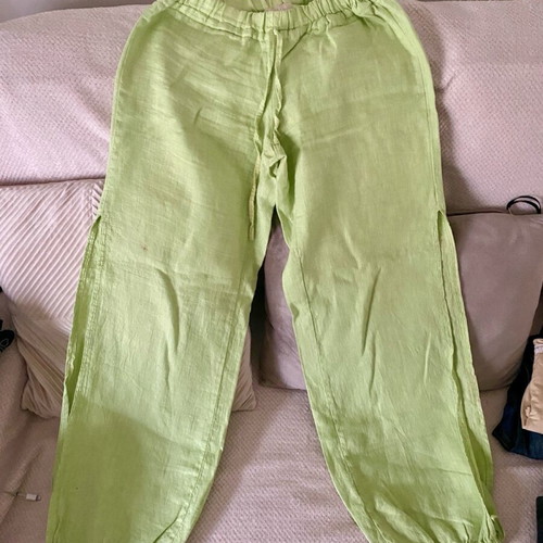 Boho pants used, size Large, elastic waist, comfortable and airy