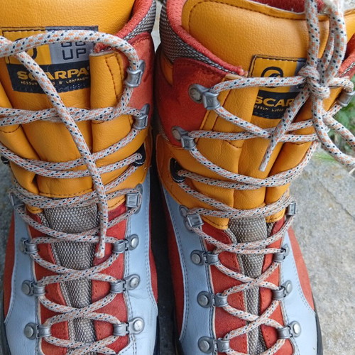 Scarpa Triolet GTX hiking boots used, beige and orange, size 46
