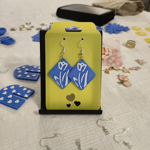 White Flowers 3DPRINTING earrings made to order
