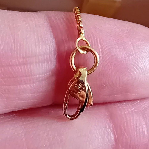 14K 585 gold pendant with white gold and zircon