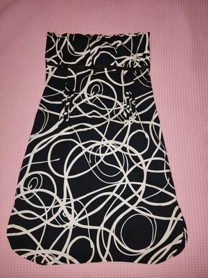 Strapless dress size M like new, black and white