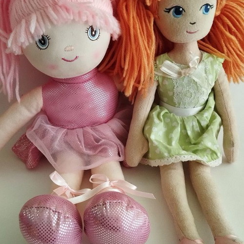 Aurora Sweet Lollies cloth dolls used, pack of 2, 37 cm