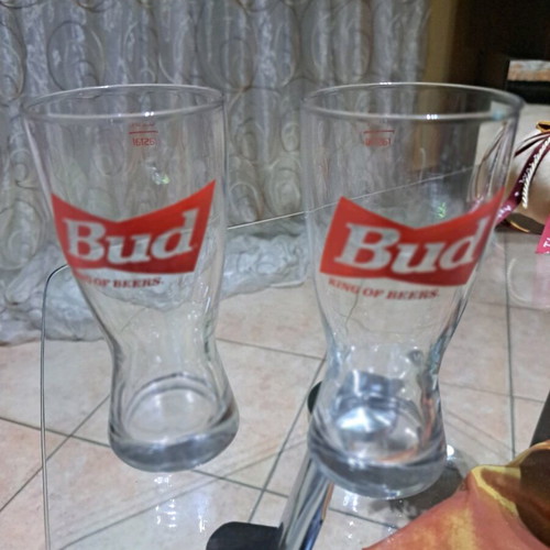 Bud beer glasses new, set of 4 glass 0.25L