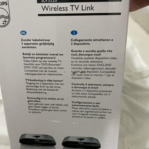 Philips Wireless TV Link SLV3220 new, image and audio transmitter