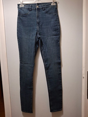 H&M dark blue jeans new, high waist super skinny, size 38