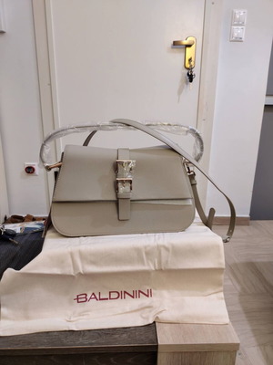 Baldinini χιαστί τσάντα καινούργια, δέρμα, γκρι