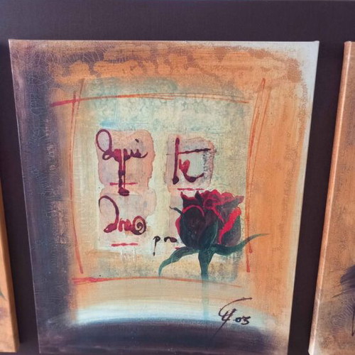 Triptych oil painting on canvas like new by Leys Gemma