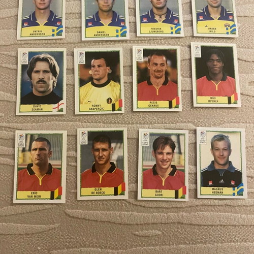 Panini Euro 2000 stickers (12) like new with backing