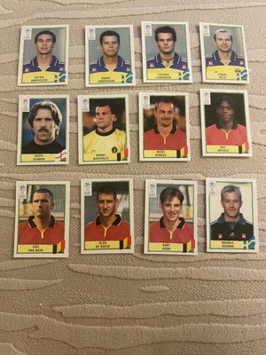 Panini Euro 2000 stickers (12) like new with backing