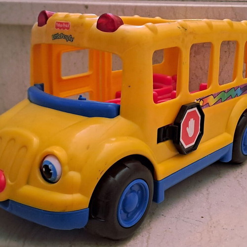 Little People Fischer Price school bus used with signs of wear
