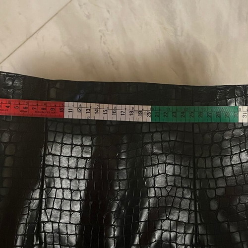Zara mini skirt with embossed croco effect, black