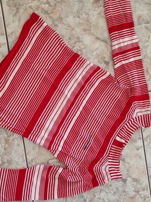 Raxevsky Striped Blouse like new, white and red, 3/4 sleeves, size S