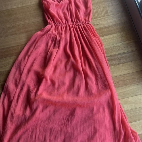 Long coral dress Pull & Bear size small like new