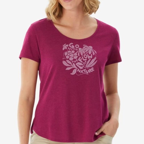 Quechua Women's Hiking T-Shirt NH500 New, Red and Purple, Size XL