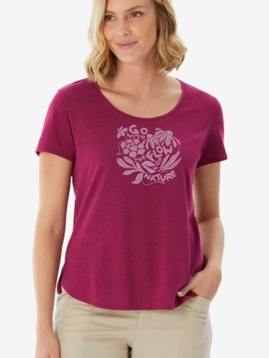 Quechua Women's Hiking T-Shirt NH500 New, Red and Purple, Size XL