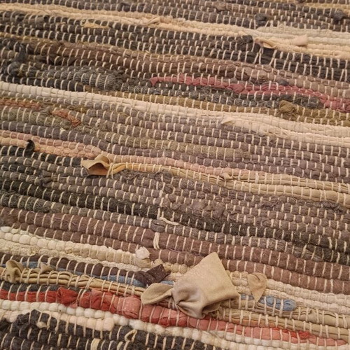 Set of 5 Rag Rugs like new, colorful and dark strips