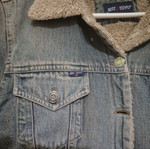 Denim jacket with fur lining