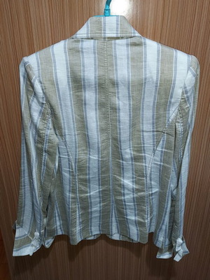 Forel striped jacket, white and beige