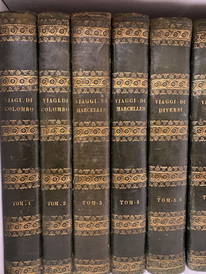 Raccolta di Viaggi μεταχειρισμένη έκδοση 1840-1845, 16 τόμοι σε 12 δερματόδετα βιβλία