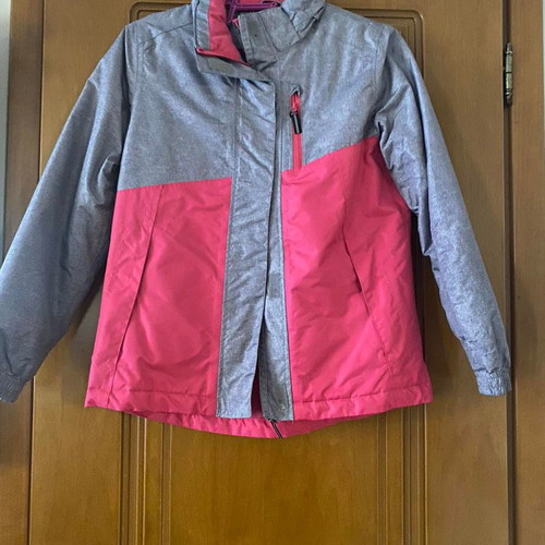 Girls' snow jacket used, grey