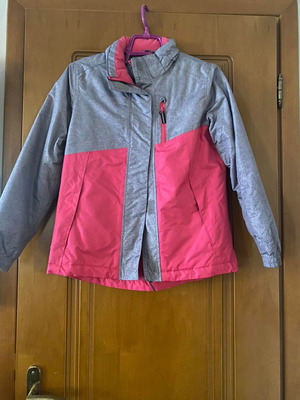 Girls' snow jacket used, grey