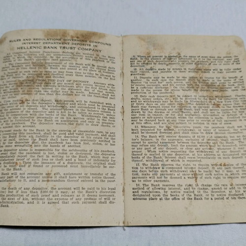 Hellenic Bank Trust Company deposit book used, New York 1942