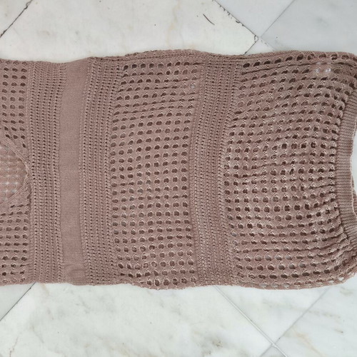 Knitted blouse dress new, pink beige powder shade, versatile beachwear