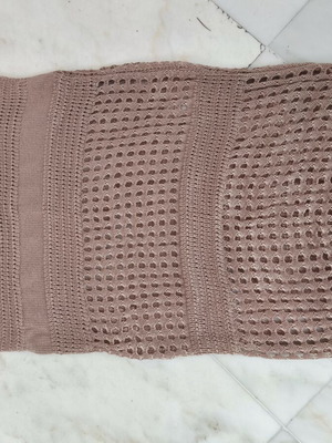 Knitted blouse dress new, pink beige powder shade, versatile beachwear