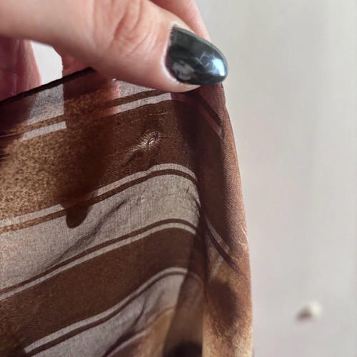 Italian vintage scarf brown with beige waves used