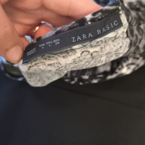 Zara midi dress with leopard print and lace-up neckline like new
